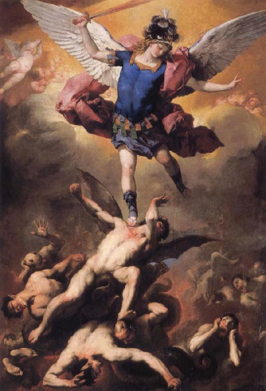 Luca Giordano The Archangel Michael driving the rebellious angels into Hell